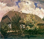 Ferdynand Ruszczyc Manor house in Bohdanow oil painting reproduction